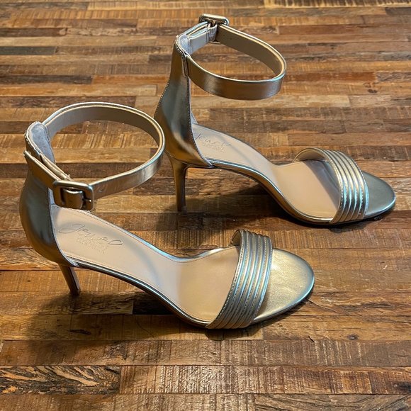 BAGLEY MISCHKA l Jewel Gold Strappy Heels l Size 9 - Picture 1 of 6